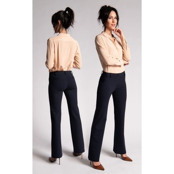 Betabrand Navy Dress Pant Yoga Pants Bootcut Size Small - Picture 2 of 8